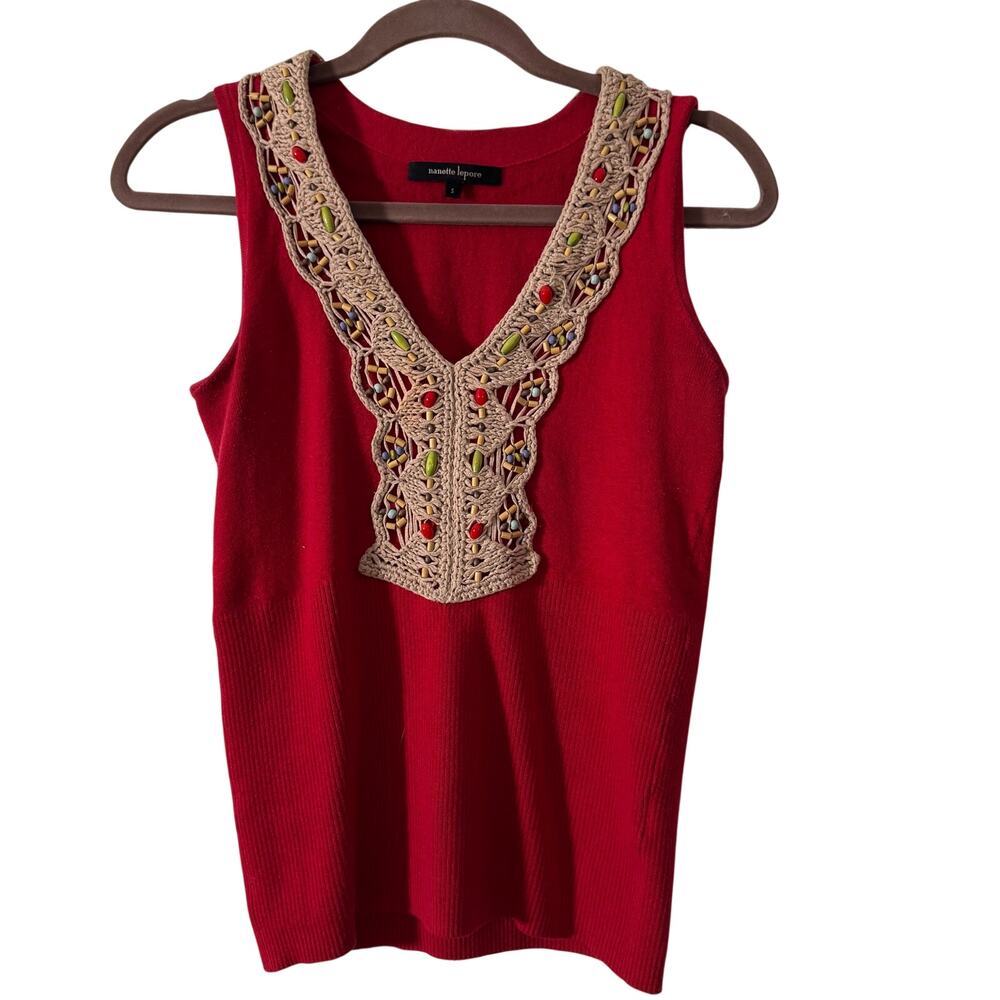 nanette lepore Red Sleeveless Top